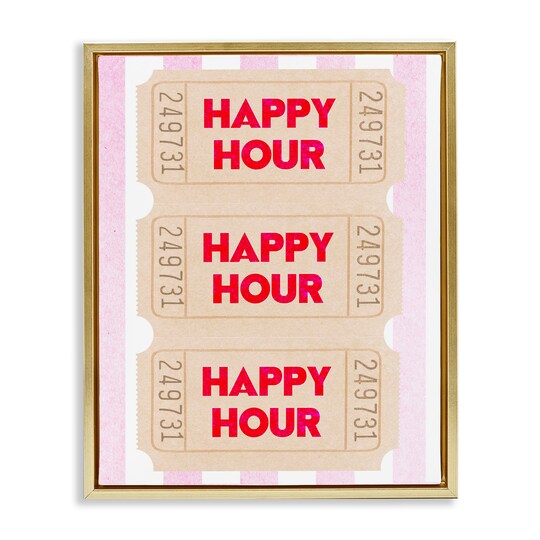 Stupell Industries Happy Hour Ticket Stubs Floating Frame By Lil' Rue